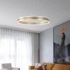 Lustra LED Gold 1 Ring cu Telecomanda, 3 tipuri lumina, Dimabila D400×H 1000 mm