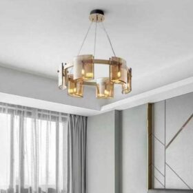 Lustra Modern Amber Glass G9 X 6 D600X1000mm