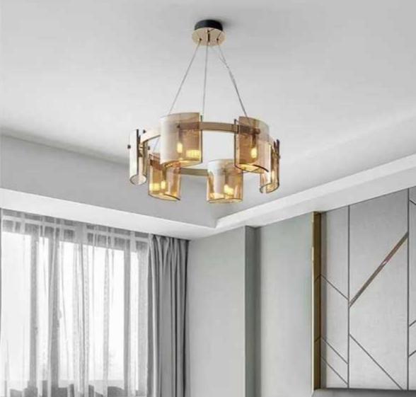 Lustra Modern Amber Glass G9 X 6 D600X1000mm