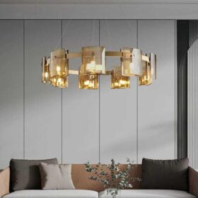 Lustra Modern Amber Glass G9 X 9 D800X1000mm