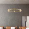 Lustra LED Gold 1 Ring cu Telecomanda, 3 tipuri lumina, Dimabila D600×H 1000 mm