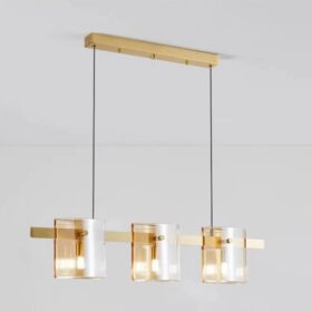 Lustra Modern Amber Glass G9 X3 D750mm