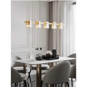 Lustra Modern Amber Glass G9 X 5 D1200mm