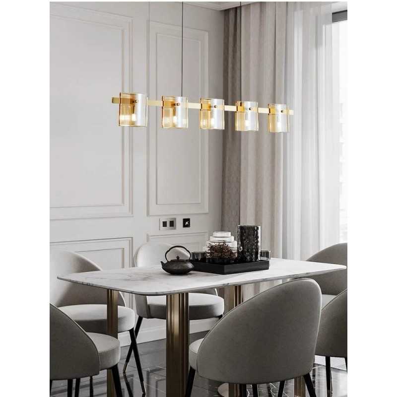 Lustra Modern Amber Glass G9 X 5 D1200mm