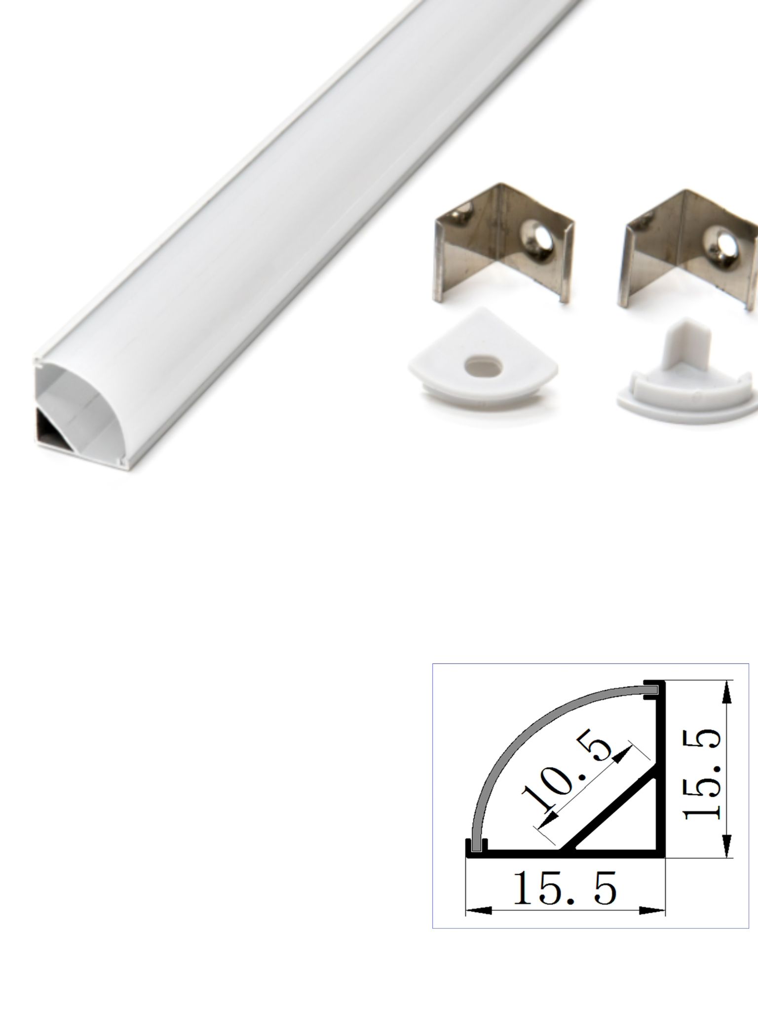 Profil LED de Colt Aluminiu 2m 1616B