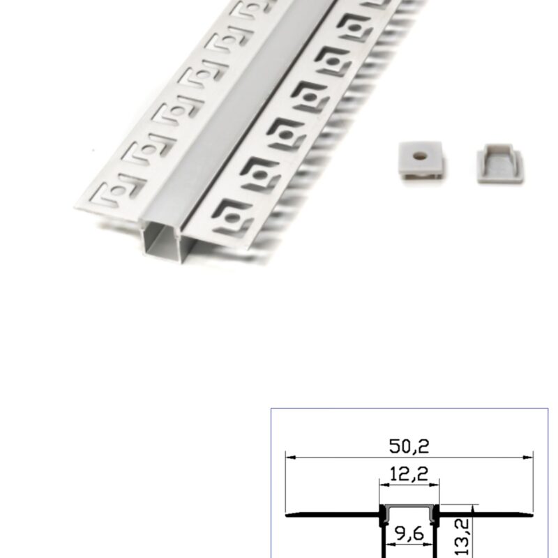 Profil LED Incastrat 304 Aluminiu 2m