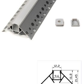 Profil LED Colt Incastrat V 302 Aluminiu 2m