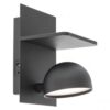 Aplica LED Seibi cu spot orientabil si USB Negru Mat
