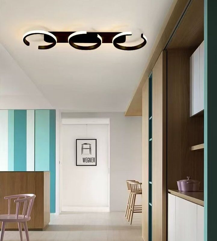 Plafoniera 3 Semi Ring Negru cu Telecomanda ,3 Tipuri lumina, Intensitate reglabila