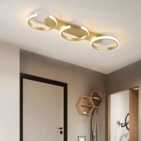 Plafoniera 3 Semi Ring Gold cu Telecomanda ,3 Tipuri lumina, Intensitate reglabila
