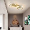 Plafoniera 2 Semi Ring Gold cu Telecomanda ,3 Tipuri lumina, Intensitate reglabila