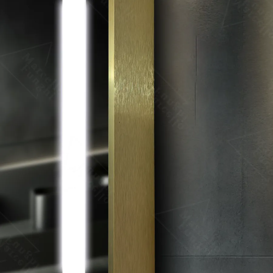 Oglinda LED Imperial Gold 60x80cm Sistem Dezaburire, Ceas & Termometru, 3 Tipuri de lumina,Dimabila - imagine 2