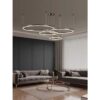 Lustra LED Ring negru 4 Segmente, cu telecomanda