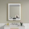 Oglinda baie LED 60x80 led cu lupa. Rama aurie din aluminiu