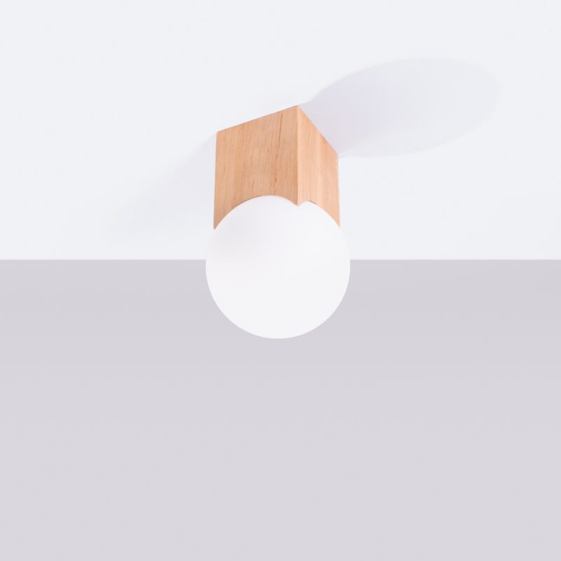 Alternative view of Plafonieră SOLIS lemn natural