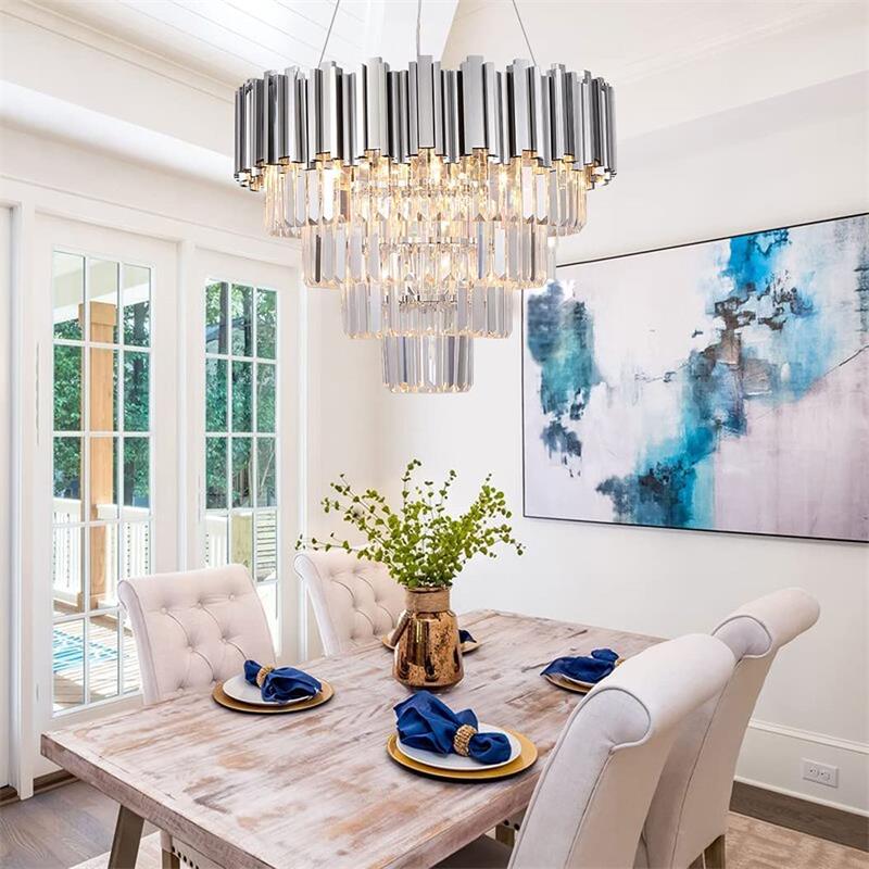 Alternative view of Candelabru Belle Cristal,5X E27,400mm, Argintiu