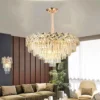 Candelabru RILA , Cristal, 10 X E27, Auriu