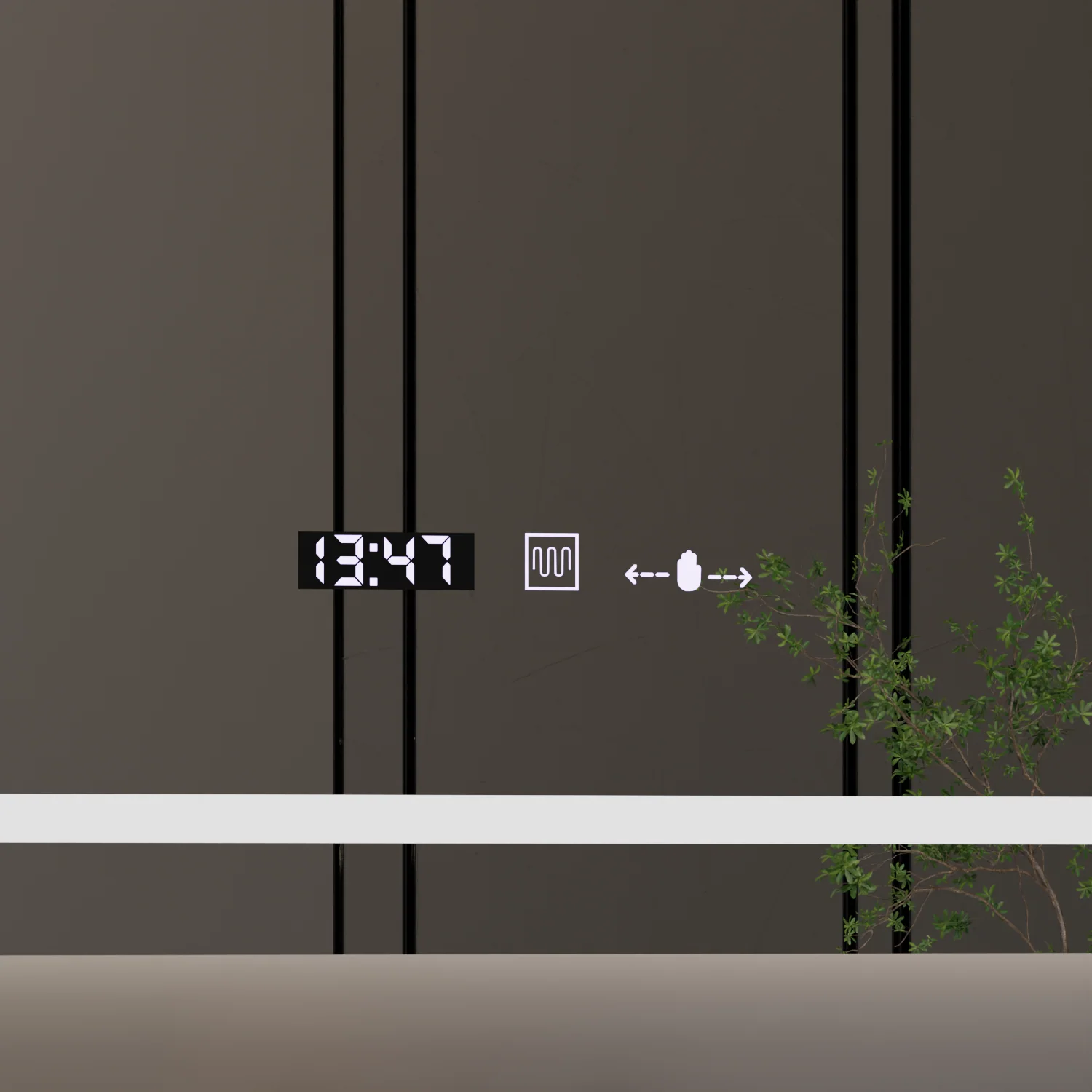 Oglinda LED Rectangulara, 120x80cm, Definite Glow, Sistem Dezaburire, Ceas & Termometru, Lupa Cosmetica, Dimabila - imagine 4