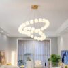 Lustra Ring 2 Pearls 30 cu Telecomanda, 3 tipuri de lumina D700×H1000mm
