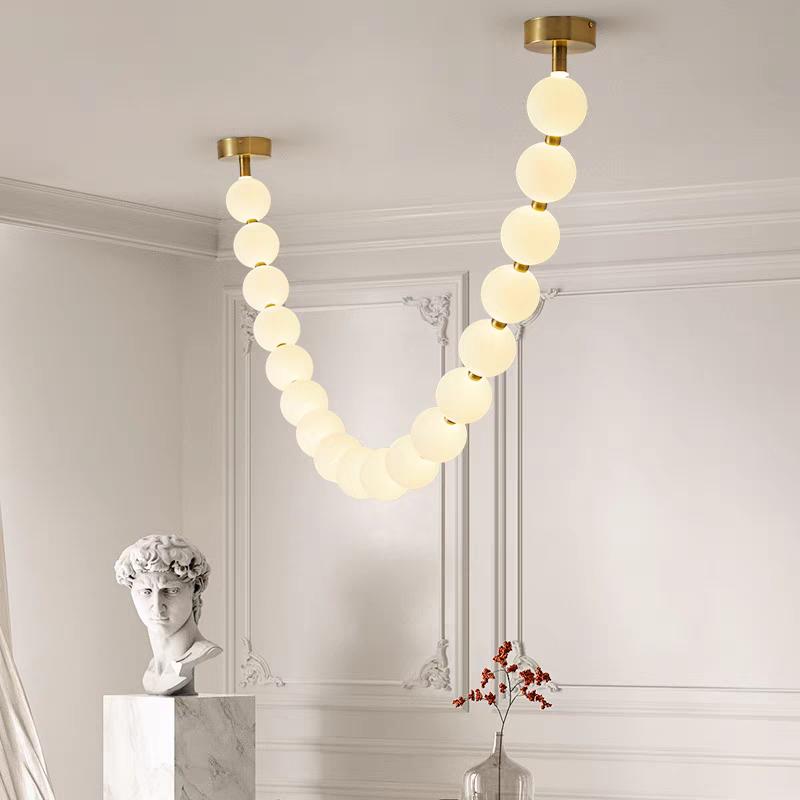 Lustra 18 Pearls cu Telecomanda, 3 tipuri de lumina D100×H2100mm