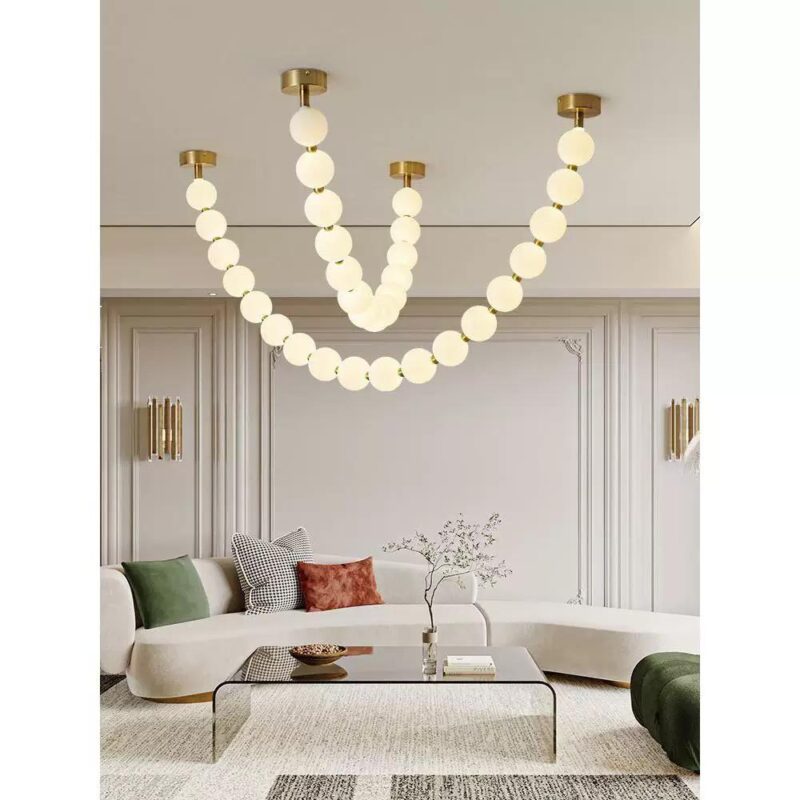 Alternative view of Lustra 18 Pearls cu Telecomanda, 3 tipuri de lumina D100×H2100mm