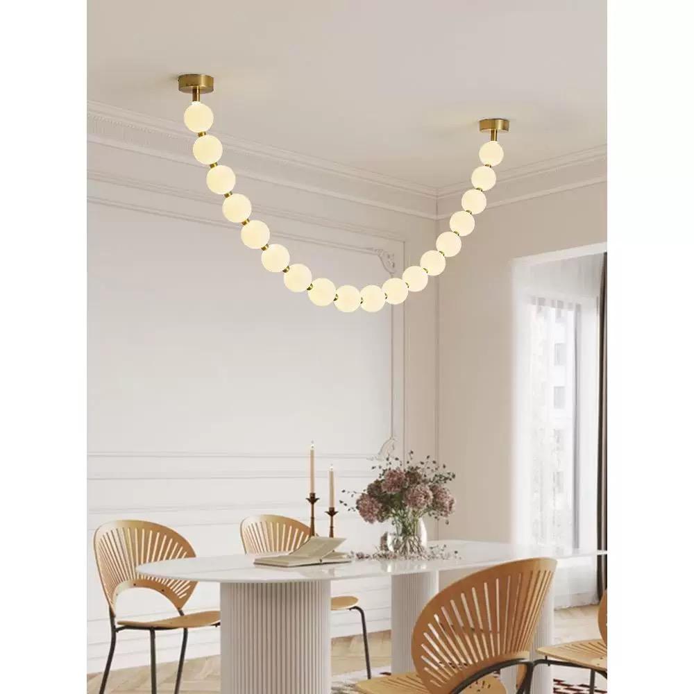 Lustra 25 Pearls cu Telecomanda, 3 tipuri de lumina D100×H2900mm
