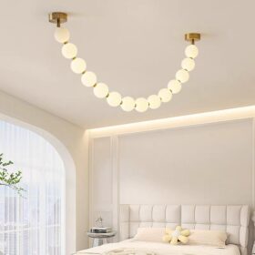 Lustra 14 Pearls cu Telecomanda, 3 tipuri de lumina D100×H1700mm