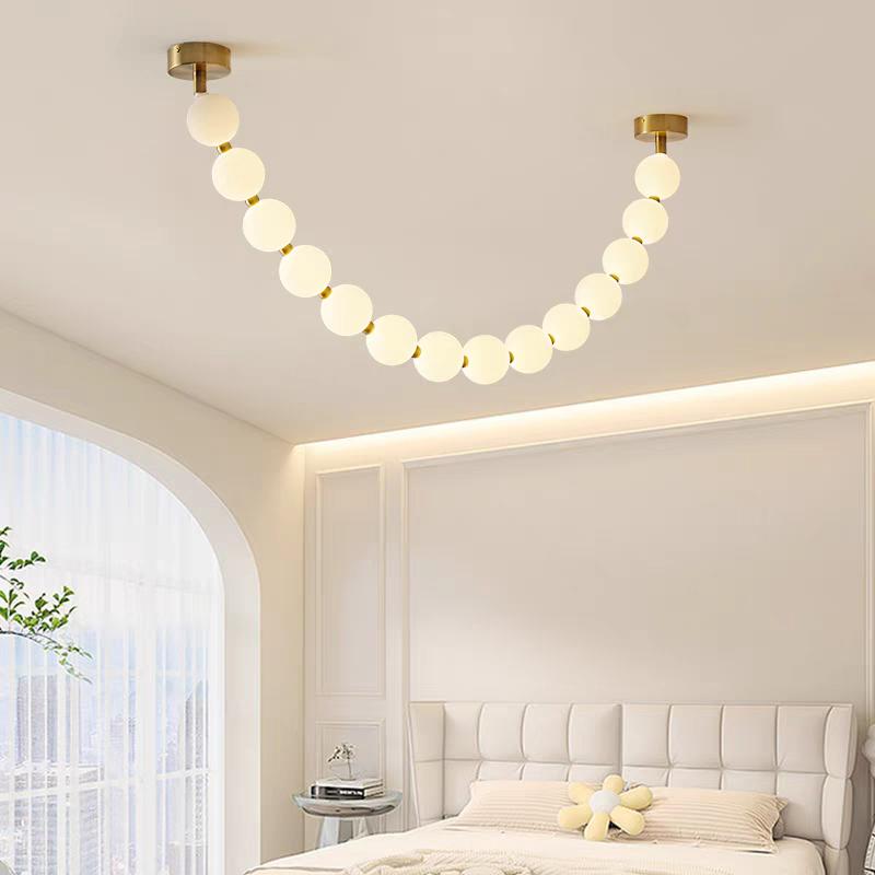 Lustra 14 Pearls cu Telecomanda, 3 tipuri de lumina D100×H1700mm