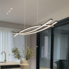 Lustra LED Trinity cu Telecomanda, 3 Tipuri de lumina, Neagra
