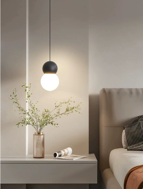 Pendul Bubble Alb/Negru D120×H1200mm