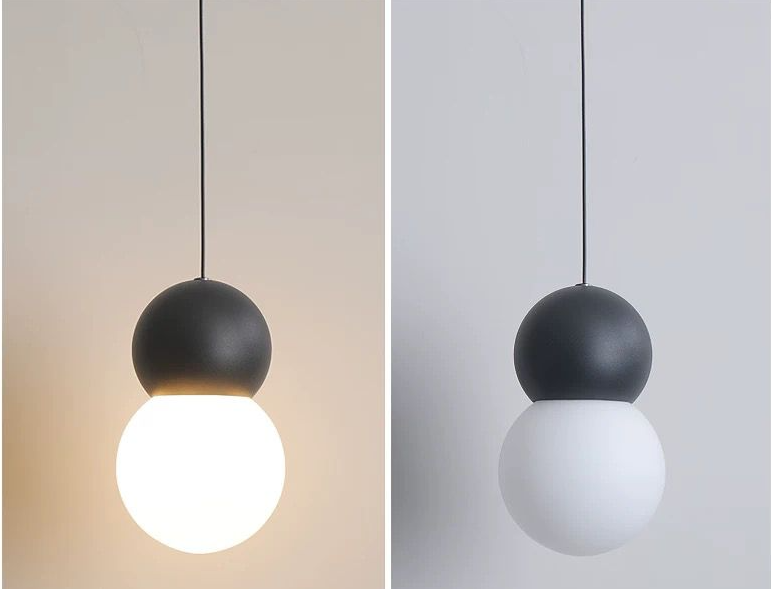 Alternative view of Pendul Bubble Alb/Negru D120×H1200mm