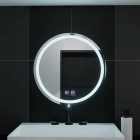 Oglinda LED Rotunda, 70cm, Lucy Touch, Sistem Dezaburire, Dimabila