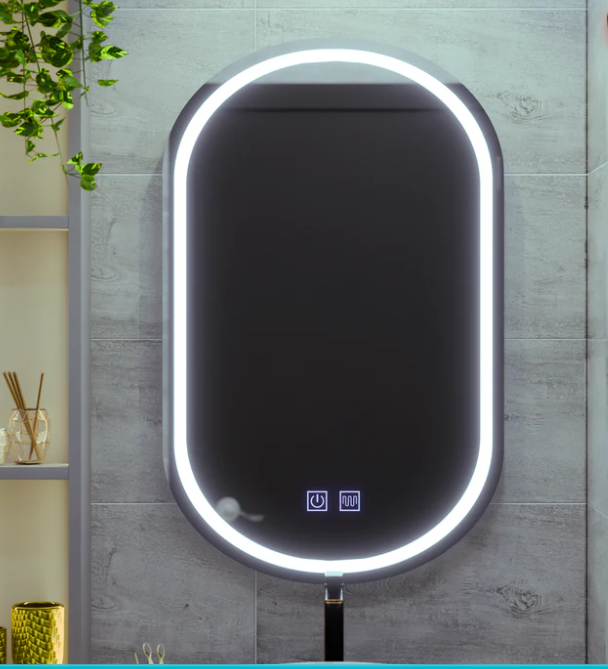 Oglinda LED Ovala, 50x80cm, Velora Touch, Sistem Dezaburire, Dimabila