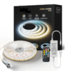 KIT Banda LED COB DVB, CCT, cu Telecomanda, 3 Tipuri de Lumina, 5m, 15W/m, 24V, Transformator 72W