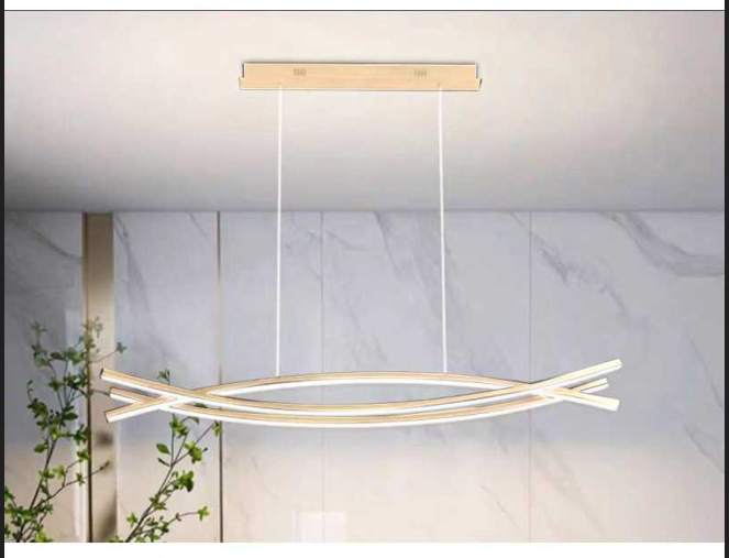 Alternative view of Lustra LED Trinity cu Telecomanda, 3 Tipuri de lumina, Aurie