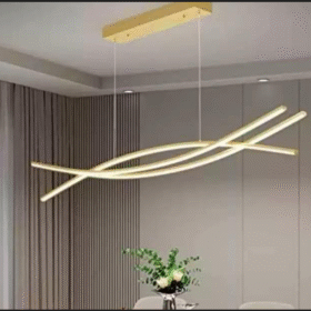 Lustra LED Trinity cu Telecomanda, 3 Tipuri de lumina, Aurie