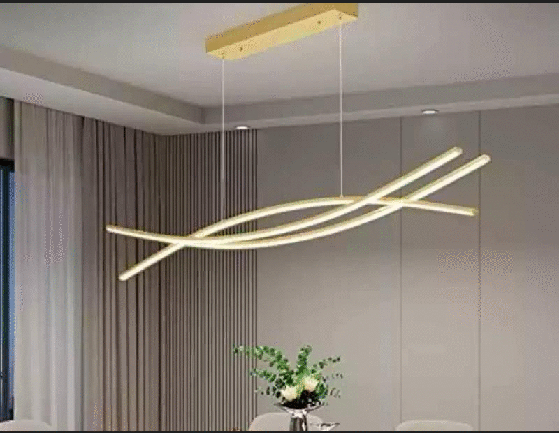Lustra LED Trinity cu Telecomanda, 3 Tipuri de lumina, Aurie