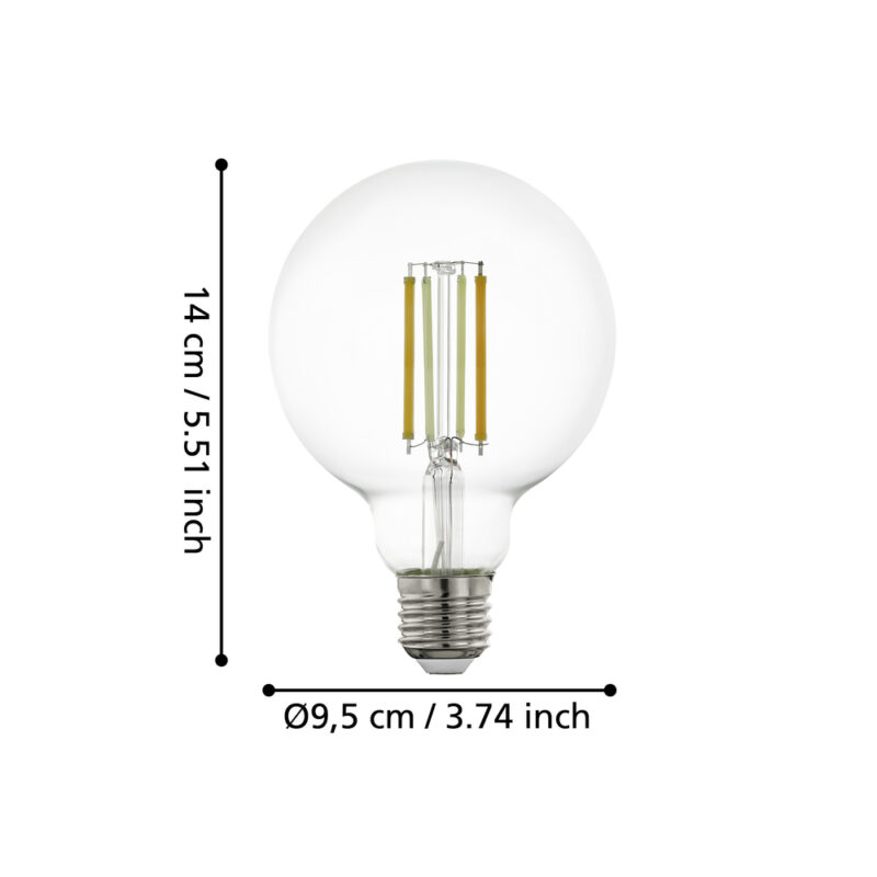 Alternative view of Bec LED E27 G95 8W 2200K-6500K 110387