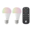 Set 2 becuri LED E27 A60 11W + telecomandă 110399