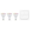 Set 3 becuri LED GU10 4.9W + telecomandă 110417