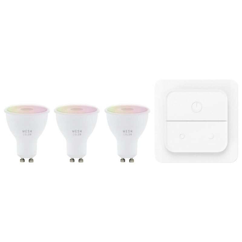 Set 3 becuri LED GU10 4.9W + telecomandă 110417