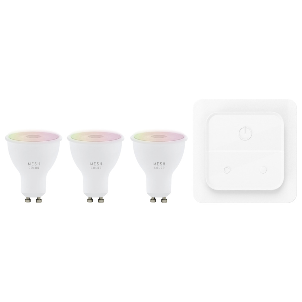 Set 3 becuri LED GU10 4.9W + telecomandă 110417