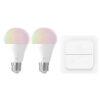 Set 2 becuri LED E27 A60 11W + telecomandă 110418