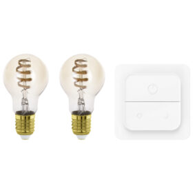 Set 2 becuri LED E27 A60 7W + telecomandă 110419