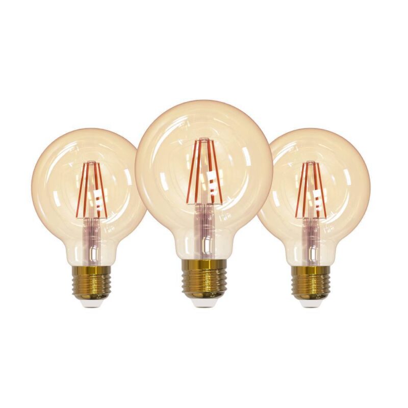 Set 3 becuri LED E27 G80 3X4W 2200K 117531