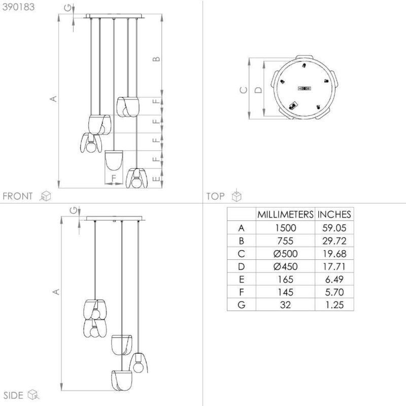 Alternative view of Lustră SERENARA 5XE27 IP20 390183