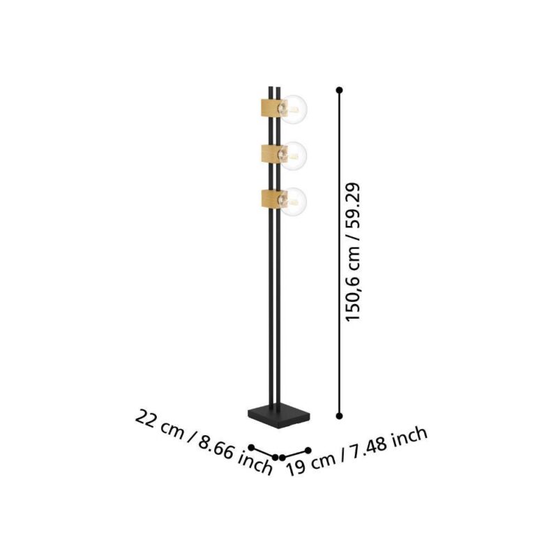 Alternative view of Lampadar LEVANTARA 3XE27 IP20 390194