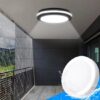 Plafoniera de exterior LED IP65 3CCT 3000lm, 300x55mm, IP65, Neagra