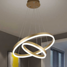 Lustra LED Ring 2 Gold, cu Telecomanda,3 Tipuri de lumina, 300+500mm