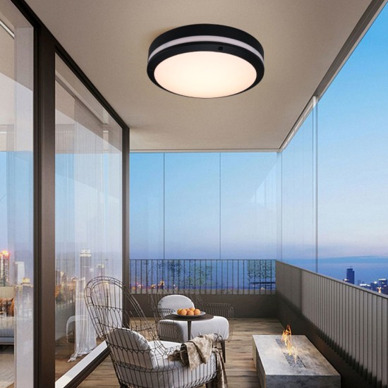 Plafoniera de exterior LED IP65 3CCT 3000lm, 300x55mm, IP65, Neagra - imagine 6